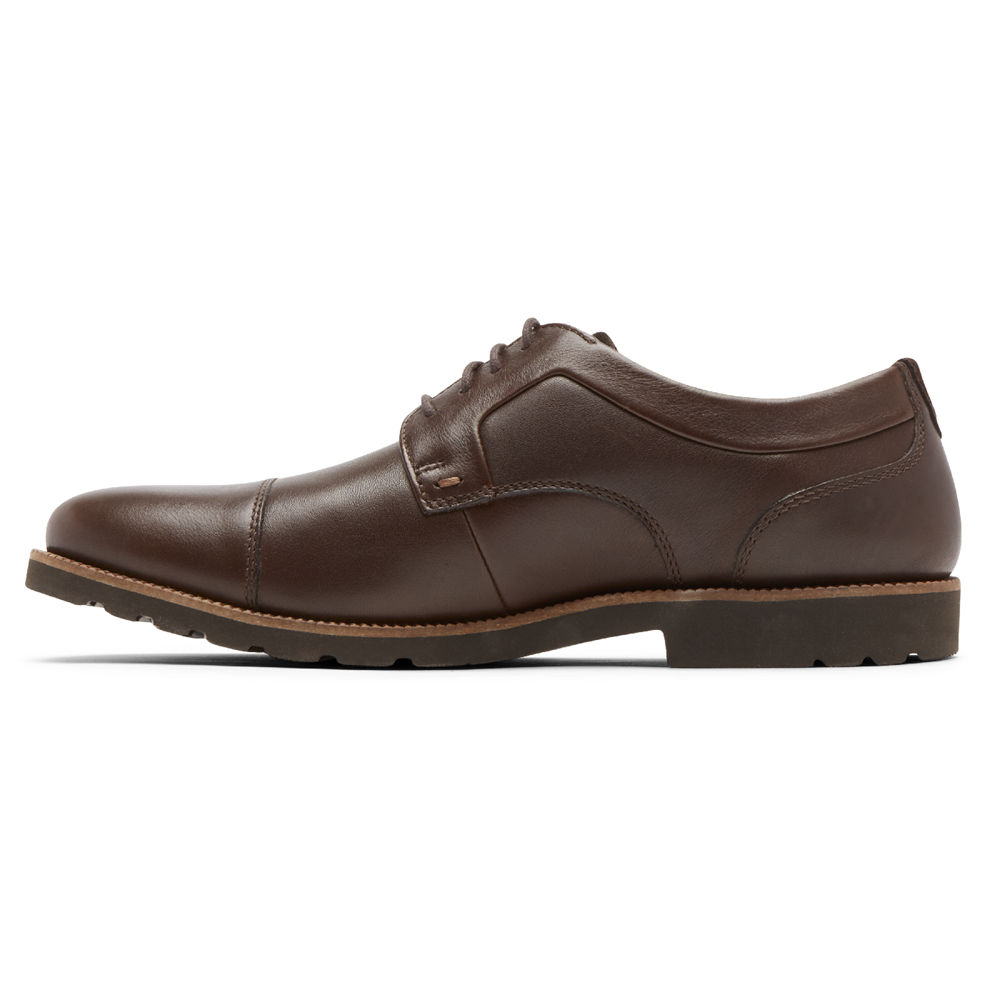 Rockport Oxfords For Mens Dark Brown - Sharp & Ready 2 Cap Toe - LD1387625